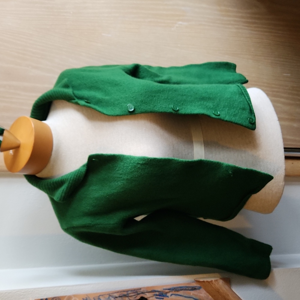 Green Wool Cropped Cardigan Zara Size Small